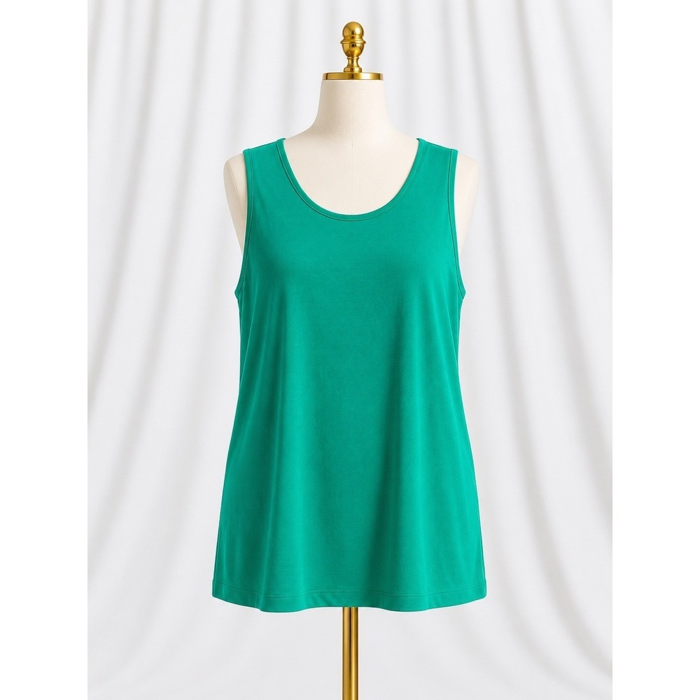 New IMAN Cami Tank Top Womens XL Green Scoop Neck Sleeveless Stretch Knit